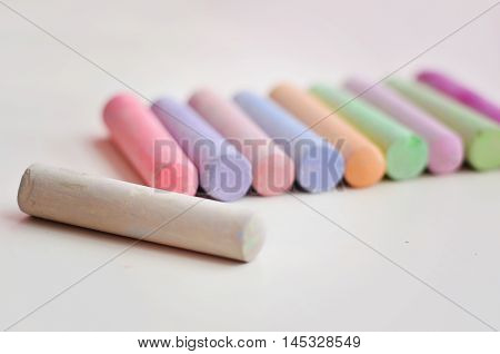 crayons for drawing on a white table