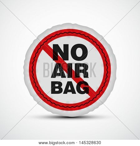 No airbag vector illustration. Isolated car safety cushion.