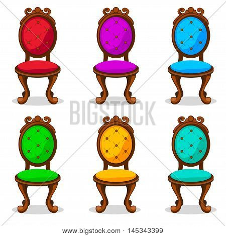 cartoon colorful Retro chair in vector object