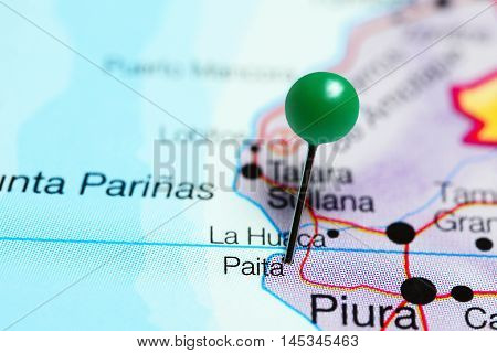 Paita pinned on a map of Peru