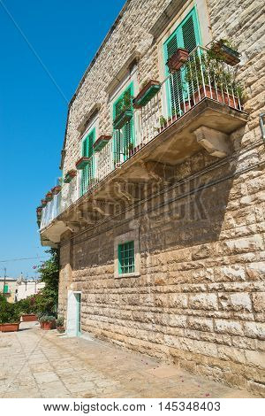 Perspective of an alleyway of Molfetta. Puglia. Italy.