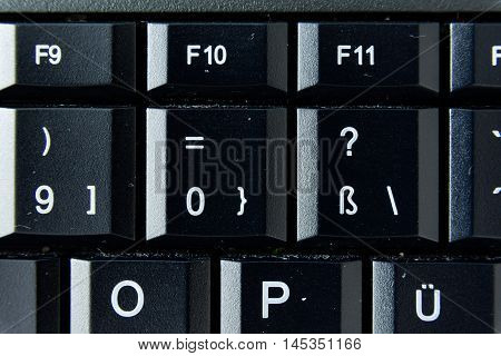 SS German Keyboard Button White Black Macro Letters Numbers