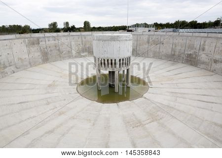 Wastewater Treatment Plant Water Tank Empty