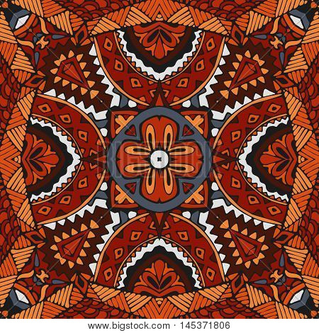 seamless retro ethnic tribal idian  print vector pattern background