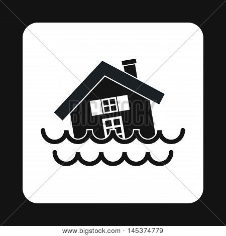 Flood icon in simple style isolated on white background. Danger symbol