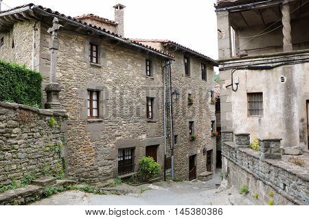 Spain. Catalonia. Rupit town. Street in Rupit.