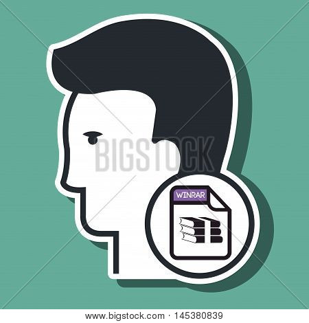 silhouette winzip icon vector illustration iconeps 10