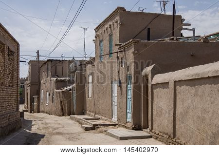 Narrow Street Of Itchan Kala Medieval Residential Neighborhoods, Khiva, Uzbekistan.