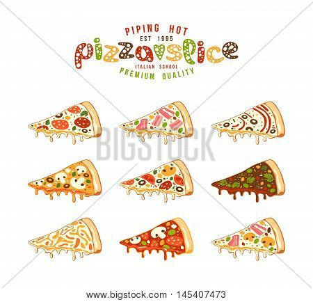 Stock Vector Illustration Of Pizza Slices