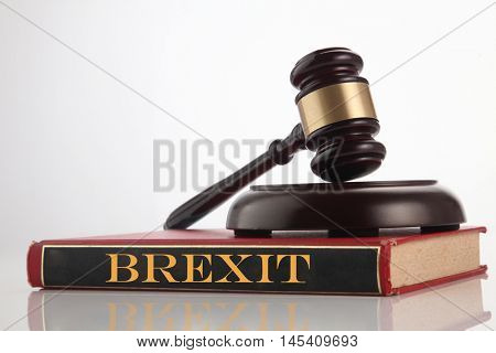 gavel hammer on top of law book