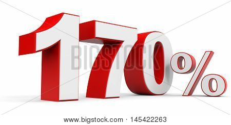 Discount 170 percent off on white background. 3D illustration.