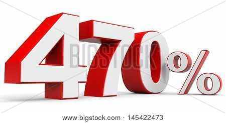 Discount 470 percent off on white background. 3D illustration.