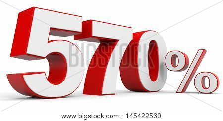 Discount 570 percent off on white background. 3D illustration.
