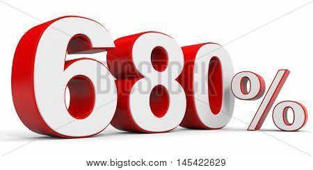 Discount 680 percent off on white background. 3D illustration.