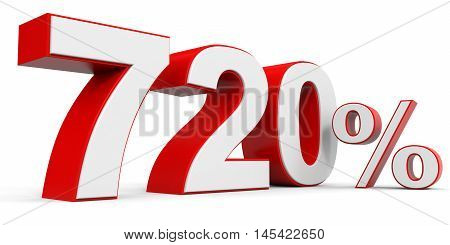 Discount 720 percent off on white background. 3D illustration.