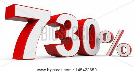 Discount 730 percent off on white background. 3D illustration.