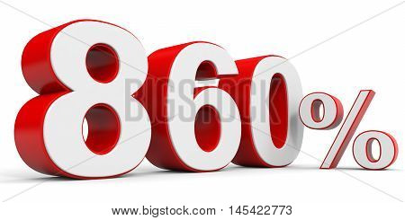 Discount 860 percent off on white background. 3D illustration.