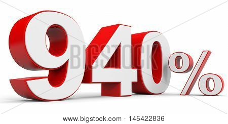 Discount 940 percent off on white background. 3D illustration.