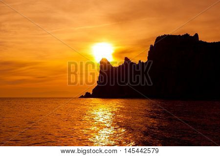 Beautiful sunset on the Black Sea. Crimea, Ukraine