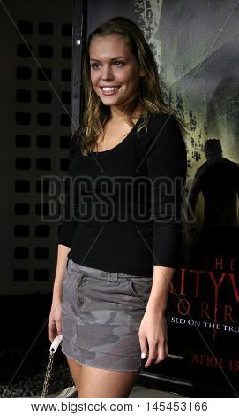 Agnes Bruckner at the World premiere of 'Amityville Horror' held at the Arclight Cinerama Dome in Hollywood, USA on April 7, 2005.