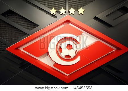 MOSCOW - DEC 25, 2014: Logo of football club Spartak. Spartak Moscow - Soviet and Russian football club from Moscow, one of most popular football clubs in country