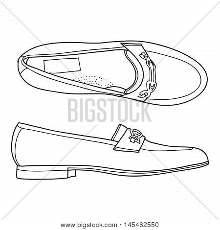 Men's Loafer Shoe. Vector doodle illustration for you design