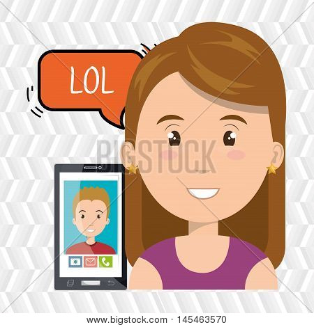 woman chat message speaker vector illustration eps 10