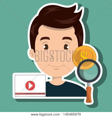 man credit card search vecotr illustration eps 10