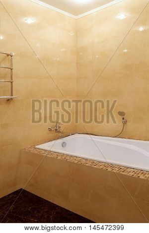 Fragment of a luxury bathroom. Bath. Modern design