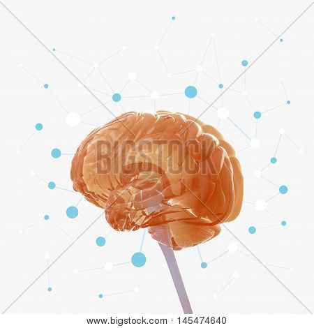 Huma brain isolated. Brain power, colorful creative thoughts. 3D illustration.