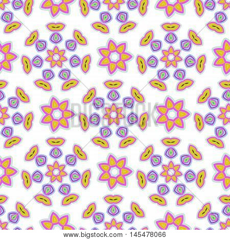 Abstract vector seamless pattern. Delicate pastel colors and stylized floral motifs for printing on fabric wrapping paper and children's product.