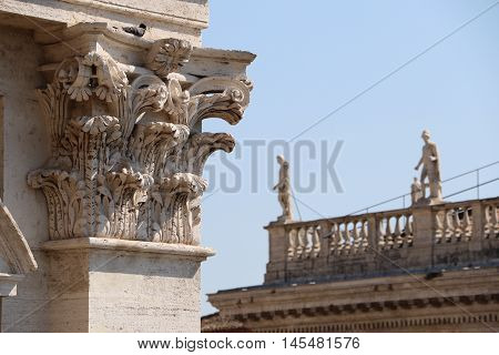 Detail of the Capitoline museums in Rome