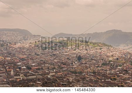 Aerial View Of Quito Historic Center View From Panecillo Ecuador South America