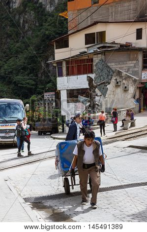 Workers Delivering Supplies By Hand