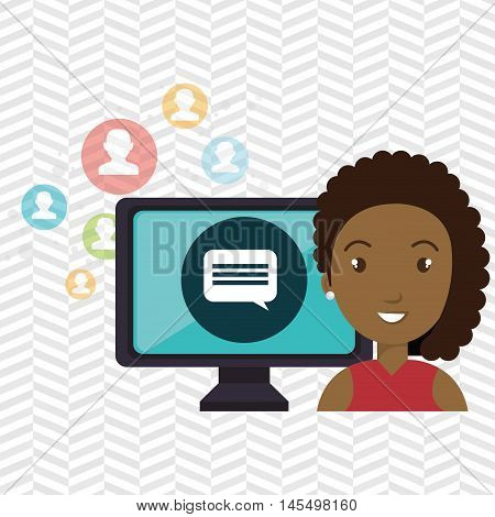 woman social media apps vector illustration eps10