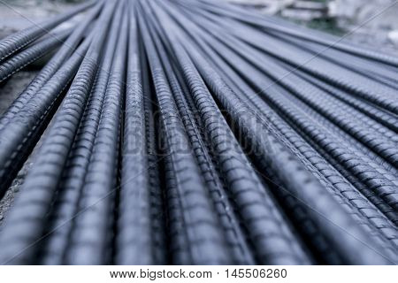 Closeup of Steel Rod. Steel Rod. Steel Bar. Iron Wire.