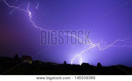 storm sky with lgihting at night
