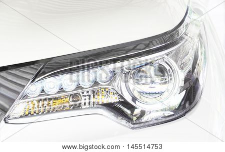 Selective focus point on Headlight lamp car