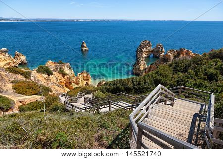 Algarve coast beach Praia do Camilo, Lagos, Portugal.
