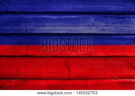 Flag Of Tulcan, Ecuador, Painted On Old Wood Plank Background