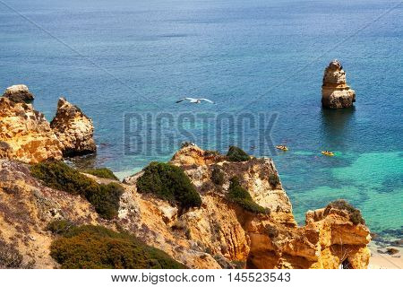 Algarve coast near Praia do Camilo beach Portugal