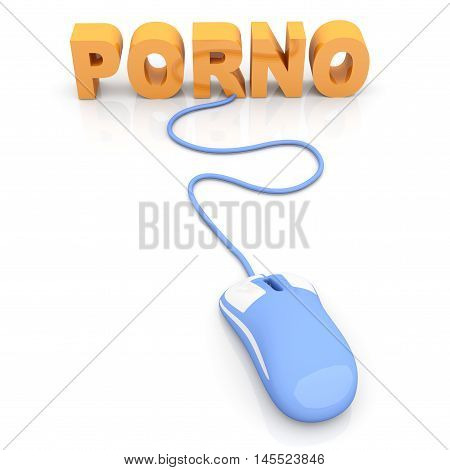 A Porno click. A 3D rendered Illustration.