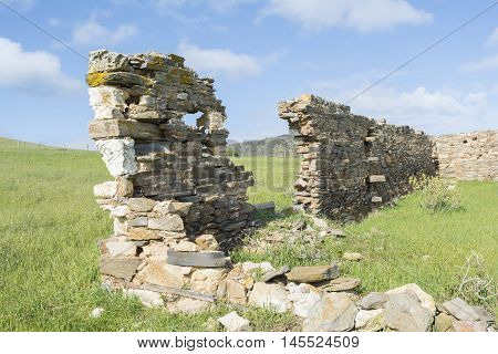 Old coastal homestead in ruins situated near Talisker Conservation Park and Deep Creek South Australia.
