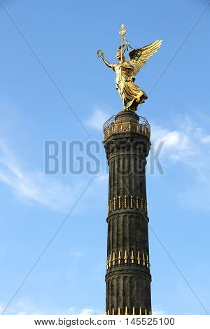 The Siegessaule in the Tiergarten of Berlin Germany Europe.