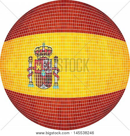 Ball with Spain flag - Illustration,  Abstract Grunge Mosaic flag of Espana