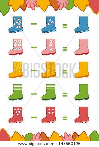 Counting Game For Preschool Children. Subtraction Worksheets