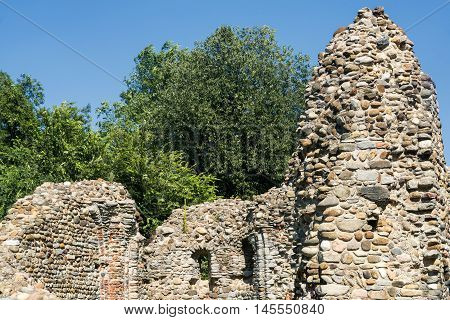 The archeological area of Castelseprio (Varese Lombardy Italy): ruins of a village destroyed in the 13th century. Unesco World Heritage Site.