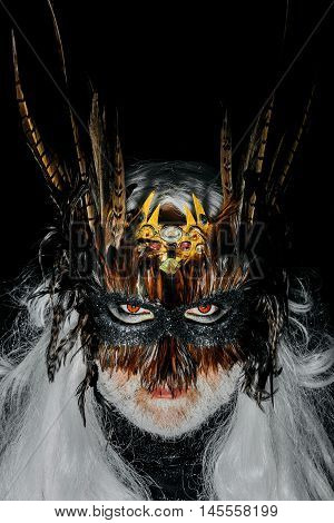 Male Bearded Face In Mask