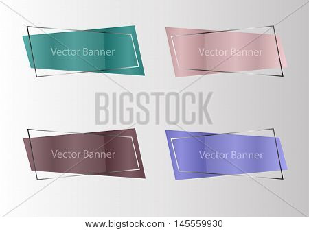 green, brown, blue vector banner set for some text