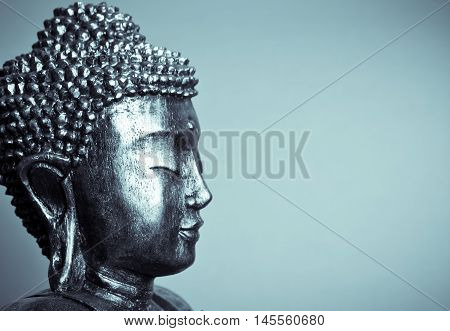 buddha face with closed eyes  close up